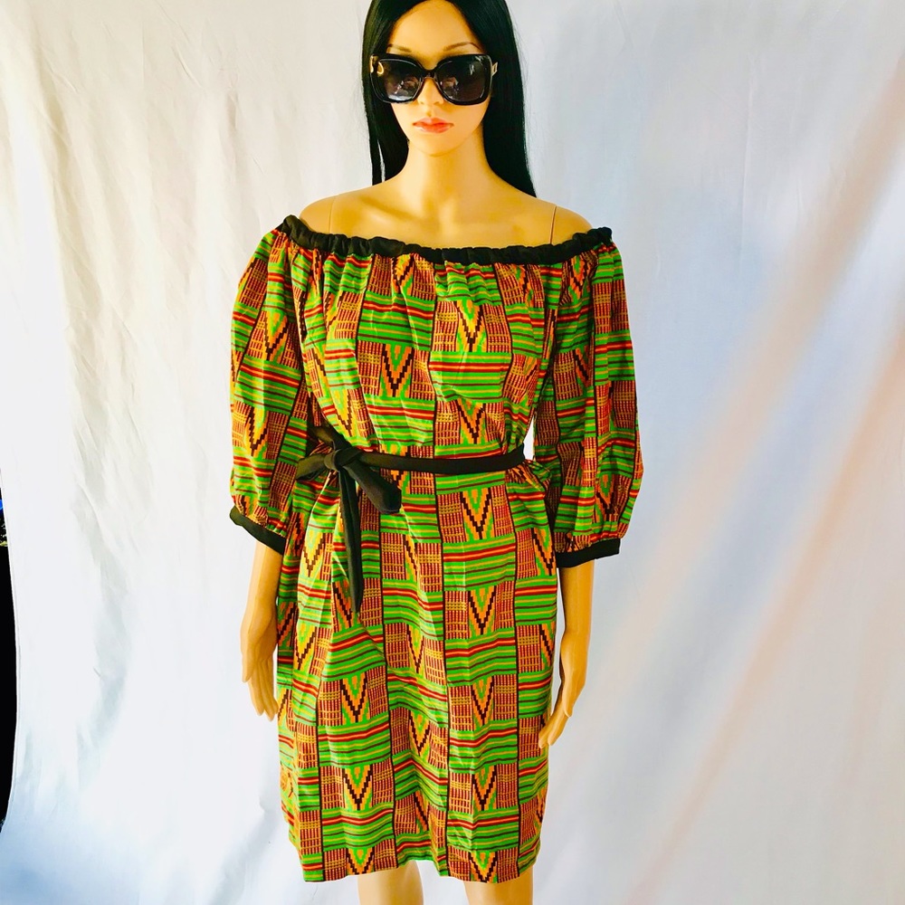 Kente off shoulder Dress